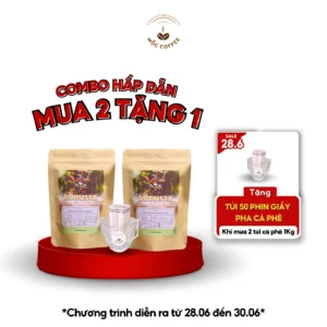 TẶNG 1 BỊCH PHIN GIẤY COMBO 2 TÚI CÀ PHÊ ROBUSTA 1KG