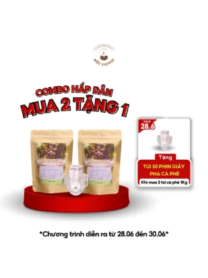 TẶNG 1 BỊCH PHIN GIẤY COMBO 2 TÚI CÀ PHÊ ROBUSTA 1KG